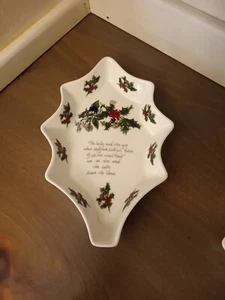 Portmeirion The Holly & The Ivy Christmas Holly Leaf Ceramic Serving Dish  - Picture 1 of 5