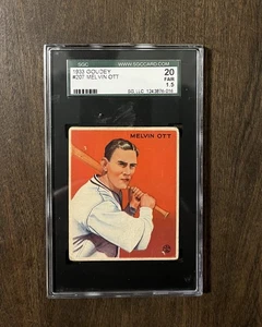 1933 Goudey Big League Chewing Gum R319 Mel Ott #207 SGC 1.5 - Picture 1 of 3