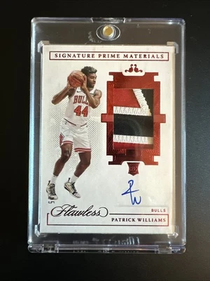 PATRICK WILLIAMS 2020-21 FLAWLESS SIGNATURE PRIME MATERIAL🔥2/15🔥PATCH /AUTO - Image 1 of 2
