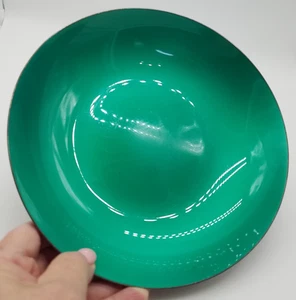 Vintage Reed & Barton # 195 Mid Century Silverplated Round Enamel Green Dish - Picture 1 of 3