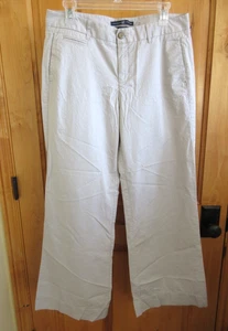 GAP VTG SIZE 8 TROUSER GAPSTRETCH WIDE LEG MUTED STRIPE COTTON SPANDEX BEIGE COL - Picture 1 of 9