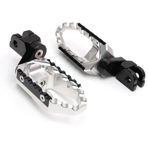 SILVER FRONT WIDE FOOT PEGS EXTENDED 25MM FOR TIGER EXPLORER TIGER 1200 15-21 20 - Picture 1 of 7