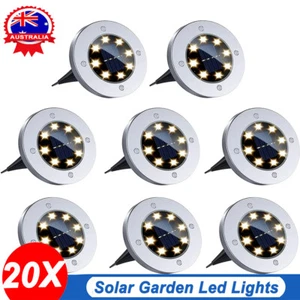 20X Outdoor Solar LED Inground Lights 8LED Recessed Buried Garden Deck Path AU - Picture 1 of 20