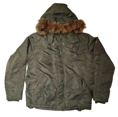 Chaqueta Triple Five Soul Para Hombre Talla Grande Abrigo Verde Desmontable Piel Sintética Capucha  Foto 1 de 4