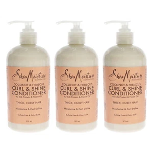 Coconut and Hibiscus Curl Shine Conditioner Shea Moisture Unisex-13 oz-Pack of 3 - Picture 1 of 1