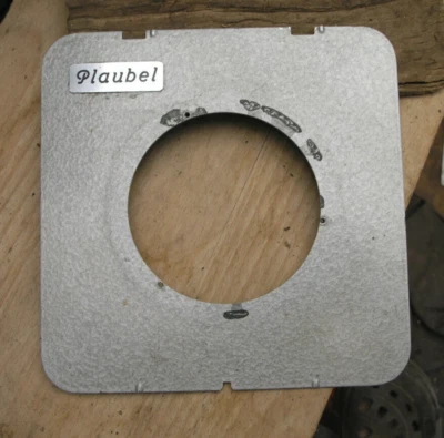 genuine older style 13x18 plaubel flat lens board 87.4mm hole 166 x 166 - Image 1 of 2
