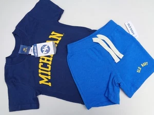 NEW Old Navy Shorts & MICHIGAN Size 12-18 12 18 18m 12m Officially licensed - Picture 1 of 7