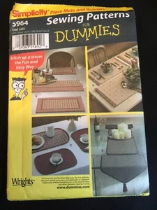Pattern Simplicity 5964, Dummies kitchen table placemats, runner, var. styles - Picture 1 of 2