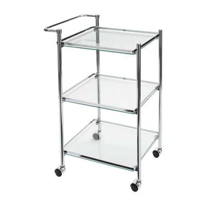 Tempered Glass Rolling Kitchen Serving Cart - Picture 1 of 6
