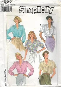C17 SIMPLICITY 7855: BLOUSE SIZE 12-16 SEWING PATTERN - Picture 1 of 3