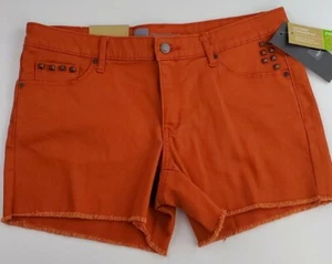 Neu Mossimo Fit 3 mittlere Taille & gerade Hüftshorts Größe 8 Premium Denim orange - Bild 1 von 10