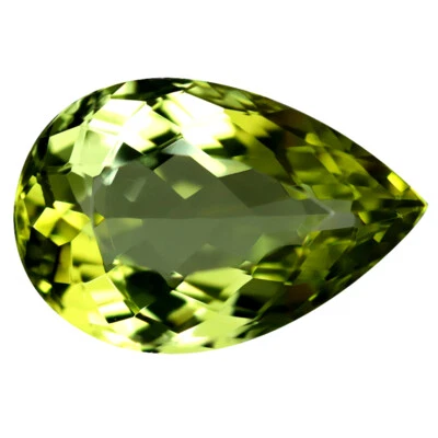 Turmalina amarilla verdosa corte pera fantástico de 1,88 quilates (10 x 7 mm) (sin calefacción) Foto 1 de 2