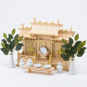 Japanese KAMIDANA Shinto Shrine Set Home Altar 11 Items Miniature God Altar NEW - Picture 1 of 8
