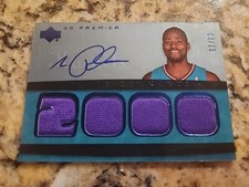 2007-08 UD Premier Remnants Morris Peterson Auto Quad Game Worn Jersey /25