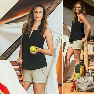 ATHLETA Eyelet Dunes Tank, EUC, Medium Petite, Black WKTP-1 - Picture 1 of 2