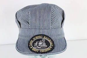 Vtg 50s Sanforized Cotton Hickory Striped Railroad Conductor Utility Hat 7 1/8 - Picture 1 of 8