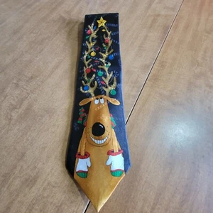 Reindeer Holiday Christmas Tie - Picture 1 of 7