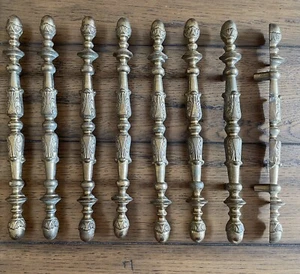 Brass Door Handle Cabinet Drawer Pull 11” Made In Portugal Set Of 8 - Picture 1 of 18