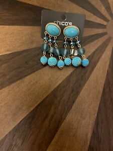 NWT chicos Chandelier earrings blue Faux Turquoise