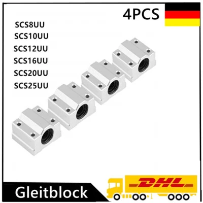 4PCS SCS8UU/12UU/16UU/20UU/25UU unità scorrevole blocco scorrevole gel guide lineari - Immagine 1 di 4