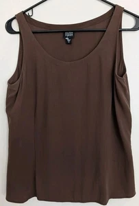 Eileen Fisher Tanktop 100% Seide Shell Braun Medium Casual Corp Minimalistisch Herbst - Bild 1 von 9