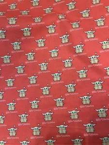 1.667 Yards X 44”. Mandilorian Child Valentine Cotton For Quilts Crafts - Picture 1 of 5