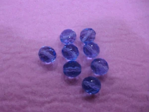 8 PERLE PERLINE BIGIOTTERIA VETRO SFACCETTATE 12 mm COL. AZZURRO - Picture 1 of 1