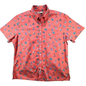 Sonoma Men's XL Orange Palm Guitars Birds Tiki Hawaiian Tropical Shirt - Picture 1 of 13
