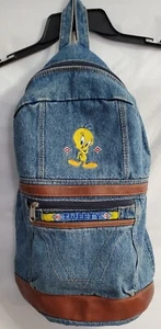 Mochila de mezclilla azul vintage 2000 Warner Brothers Tweety 17"" X 15"" con cuentas tweety - Imagen 1 de 5
