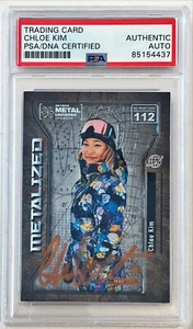 2021 Skybox Metal Universe Chloe Kim Snowboarding Signed Auto Card #112 PSA DNA - Picture 1 of 1