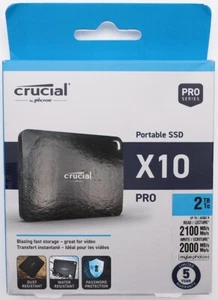 Crucial X10 Pro Portable SSD 2TB USB-C 3.2 externe Solid State Drive 2 TB - Bild 1 von 4