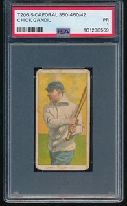 1909-11 T206 Chick Gandil Chicago White Sox Sweet Caporal Series 350 PSA 1 PR - Picture 1 of 2