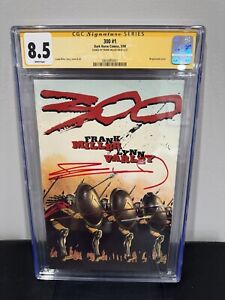 300 #1 CGC 8.5  Wrap Around Cover Signed By Frank Miller In Red Spear..