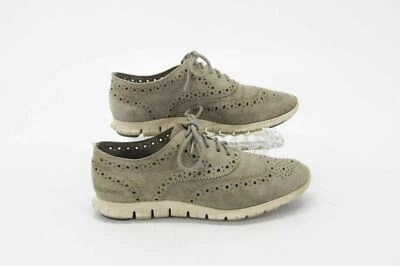 Cole Haan Women Sneaker Zerogrand Wingtip Size 6B Gray Suede Shoe Pre Owned xq - Image 1 of 4