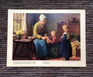 RARE VINTAGE 1941 Bernhard (Bernard) Pothast Linen Print: Contemplation - Picture 1 of 2