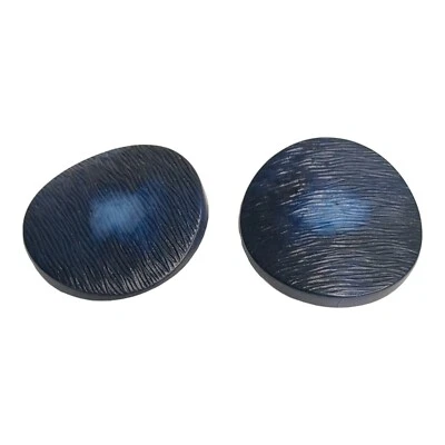 Lot 2 Big Buttons Vintage Dark Blue Carved Brush 33 mm Diameter Shank - Image 1 of 4