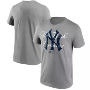 New York Yankees T-Shirt Men's MLB Grey Overlay Graphic Top - New - Picture 1 of 3
