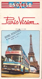 1978 Paris Vision Hotel Burgundy English Edition Tours Pamphlet Illustrated - Picture 1 of 3