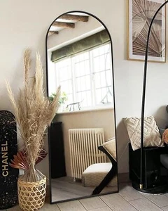 Arched Full Length Mirror,Full Body Mirror with Stand,Hanging Leaning for Wall - Picture 1 of 9