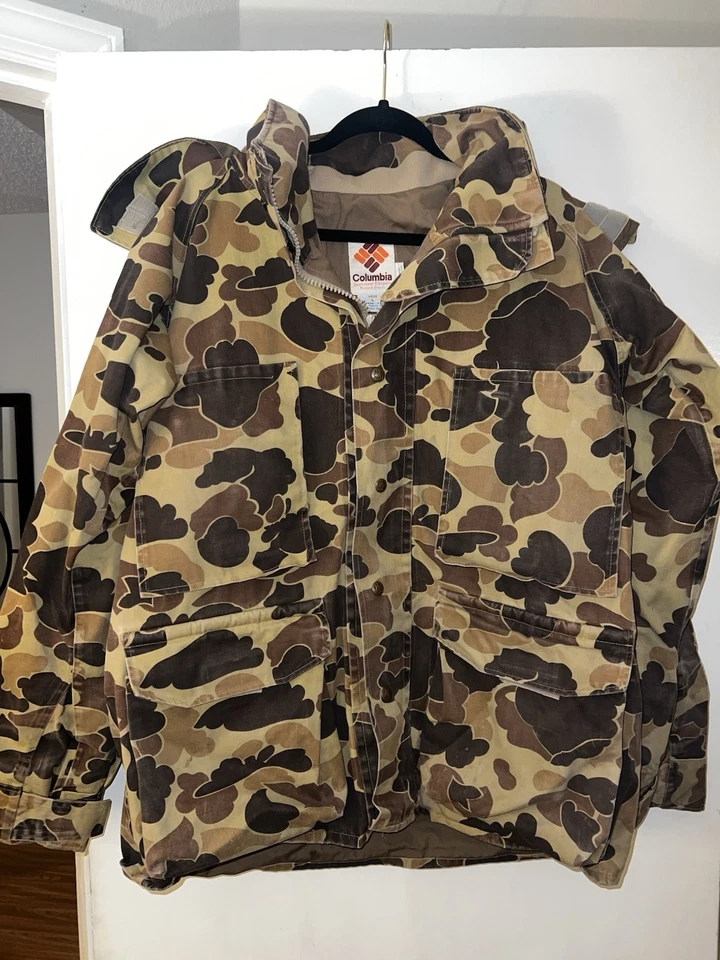 Chaqueta De Colección Columbia Gore-Tex Pato Camuflada Aislante Para Hombres L Bolsillos con Capucha Caza Foto 1 de 4