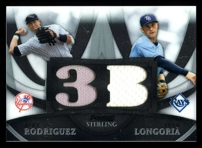 2010 Bowman Sterling Dual Relics #BL4 Alex Rodriguez Evan Longoria /199 Jersey - Imagem 1 de 2
