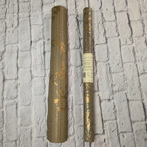 Vintage Antonina Vella MCM Wallpaper Double Roll 27in x 27FT Gold Pattern AF9566 - Picture 1 of 17
