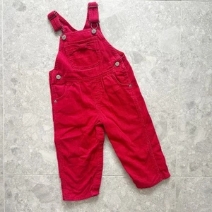 Oshkosh Red Sparkle Corduroy Overalls Size 18m - Picture 1 of 4