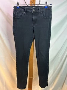 1822 Black Jeans Stretch Midrise Skinny Straight Leg Dark Wash Denim Size 6 - Picture 1 of 11
