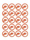 20 Pre-Cut Edible Nike Orange Cupcake Toppers