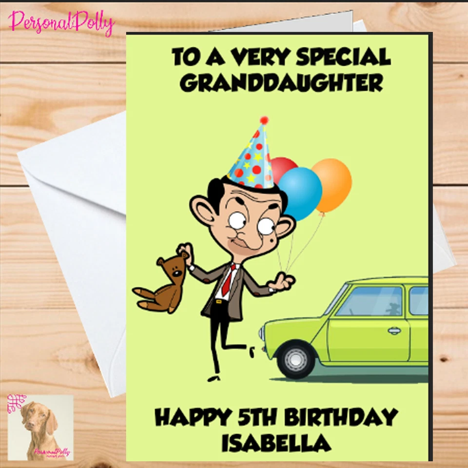 Personalised Mr Bean Card Birthday Unofficial Car Funny Bear Teddy - Image 1 of 1