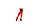 Sexy Red Black Polka Dot & Bow Fancy Dress Cosplay Lingerie Stockings