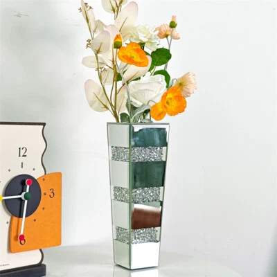 Dekovase Tischvase luxuriös Glasvase modern Deko Wohnzimmer Hochzeit Glitzer - Bild 1 von 4