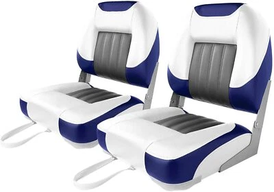 Deluxe Low Back Boat Seat, Fold-Down Fishing Boat Seat (2 Seats) - Image 1 of 4