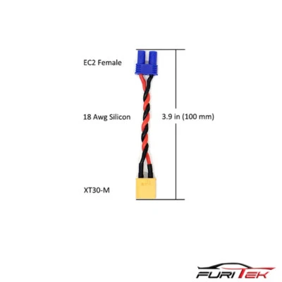 Furitek High Quality XT30 Male To EC2 Female Conversion Cable - Image 1 of 4
